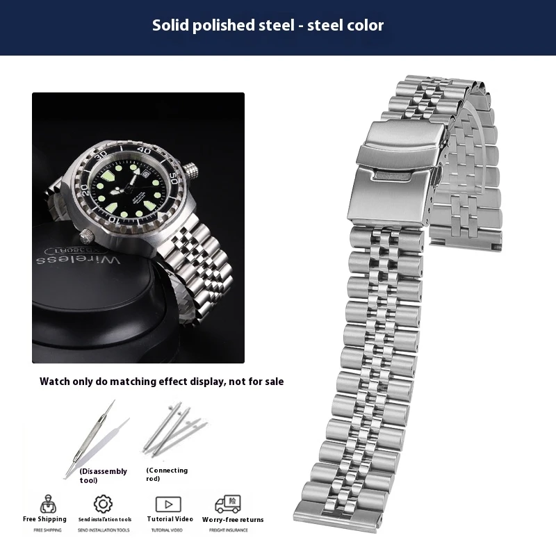 Stainless Steel Waterproof Watch Strap Bracelet in Various Sizes
