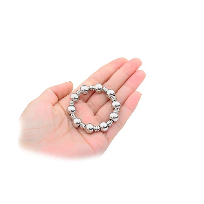 Man Metal Penis Lock Cock Ring Delay Ejaculation Ball Scrotum Stretcher Erection Cock Ring Slave Male Sex Toy