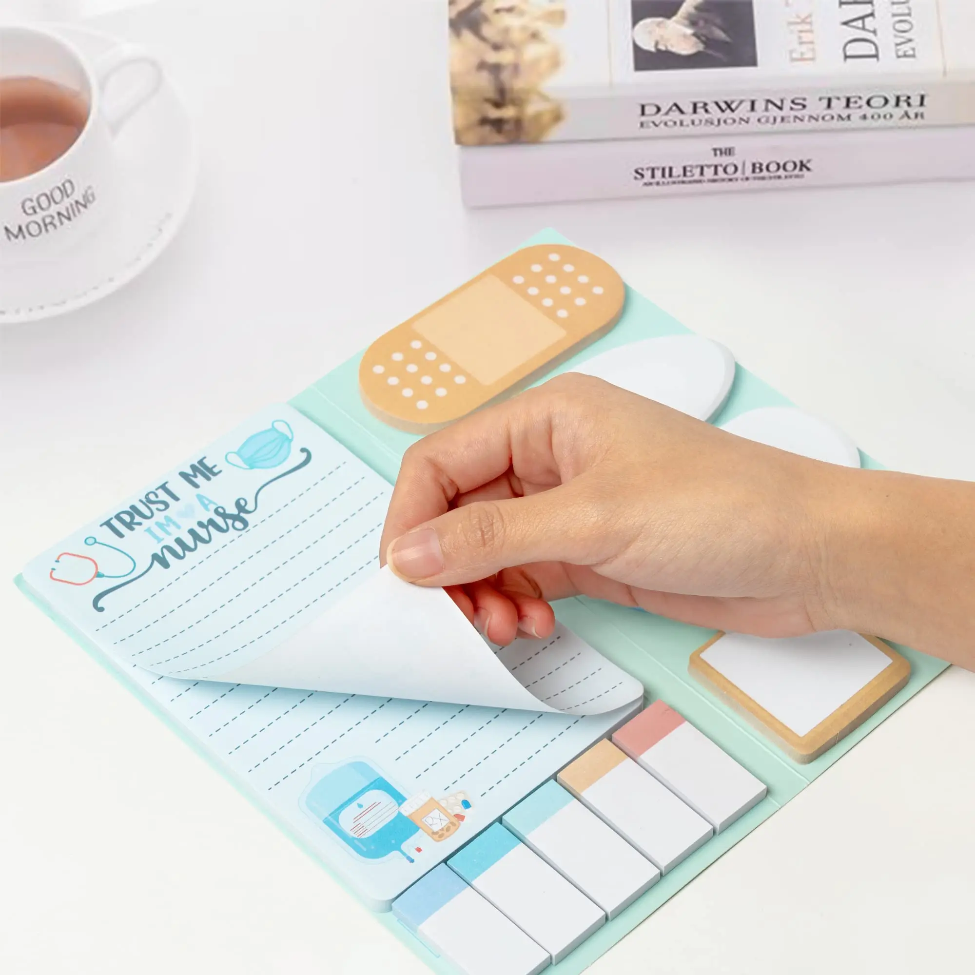 Nurse Sticky Notes Set, 440 Sheets Self-Stick Notes Pads for Nursing Student Essentials Hospital Nurse Supplies Gift 4