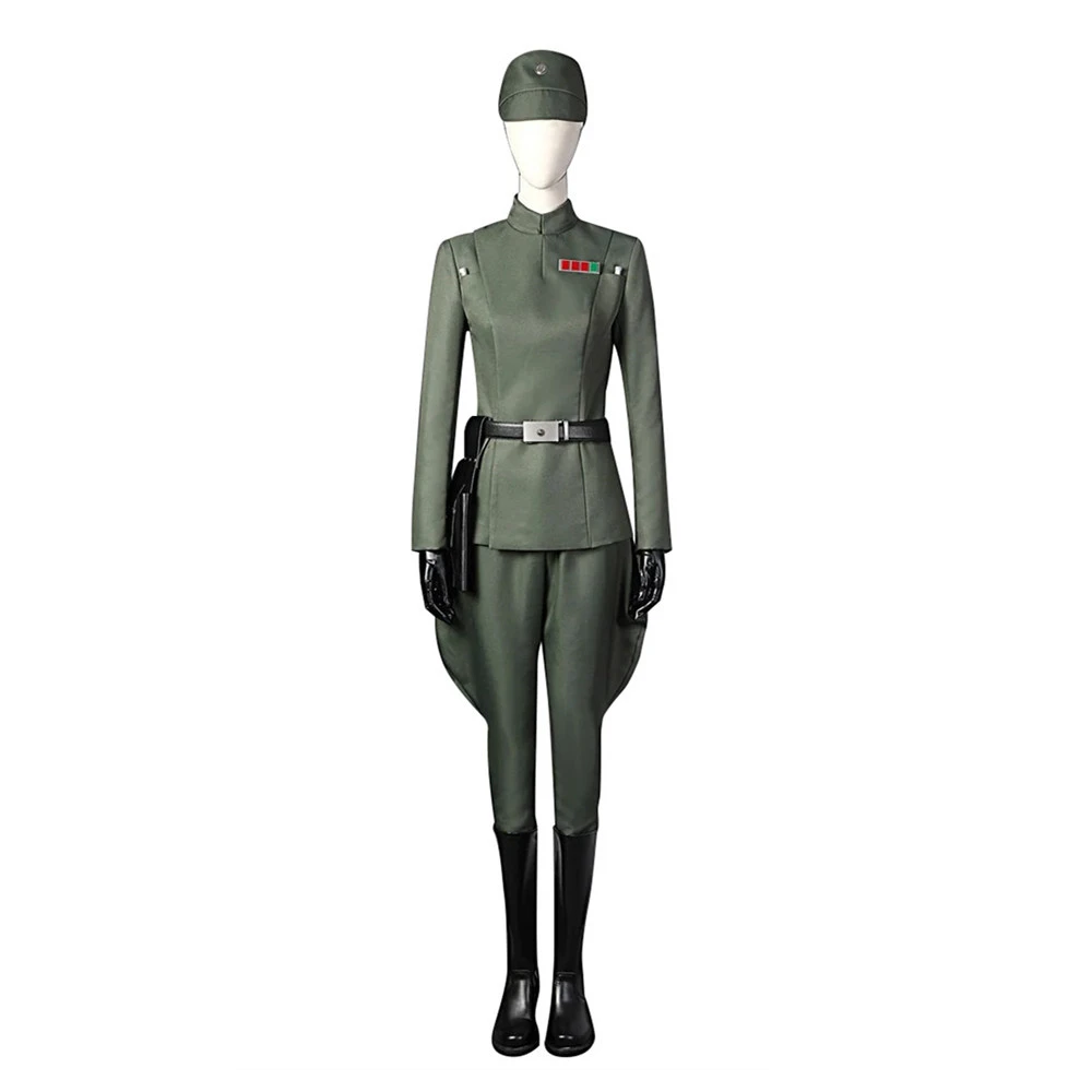 thumbnail image 4 of Disfraz de oficial imperial estelar para mujer, disfraz de Cosplay de Obi del Imperio Galáctico de Wars, uniforme militar de Wan Kenobi con sombrero, 4 of 5