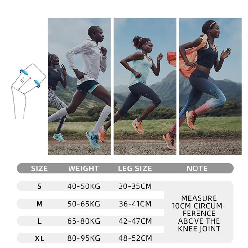 Knee Support Sleeve Compressions Adjustable Straps for Running Working Out Sports Wearing All Day