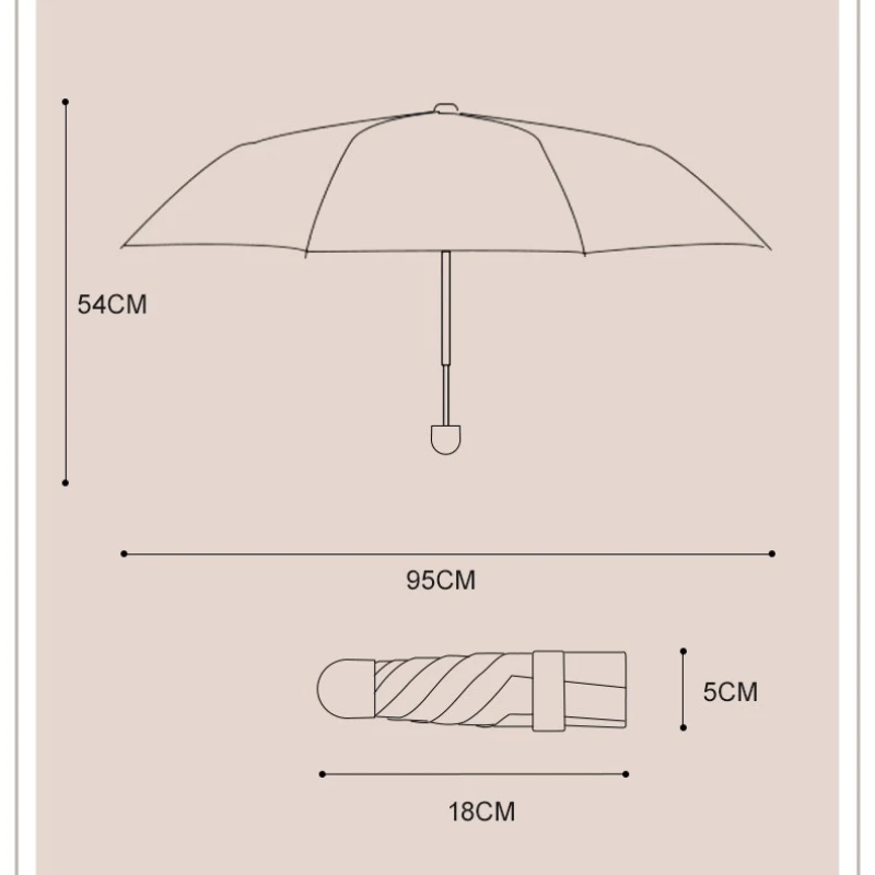 Compact Folding Umbrella with Advanced Sunshade and UV Protection