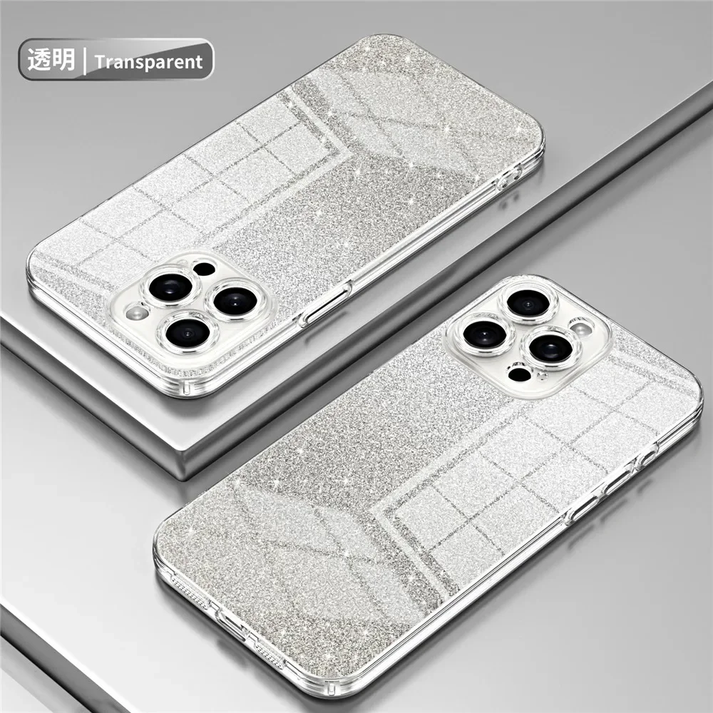 thumbnail image 1 of Funda enchapada de lujo con purpurina para iPhone, 15, 14 Pro Max, 13, 11 Pro Max, 12 Mini, XR, X, XS, 7, 8 Plus, SE, 2020, suave, a prueba de golpes, 1 of 5