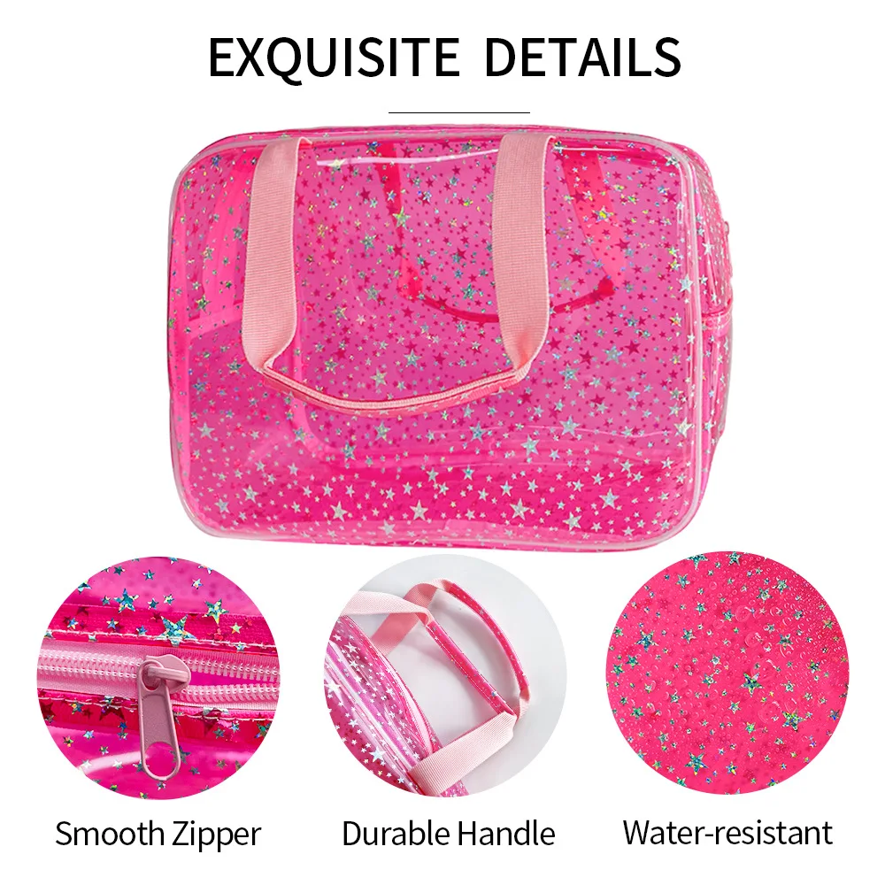 Neuankömmling Kosmetiktasche für Frauen, tragbare Reise-Kulturtasche, langlebiges PVC-Material, Reißverschluss, großer, transparenter Make-up-Organizer – Detail 4
