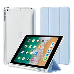 Lightweight Protective iPad Case with Stylus Holder - Soft TPU Cover (Ice Blue)