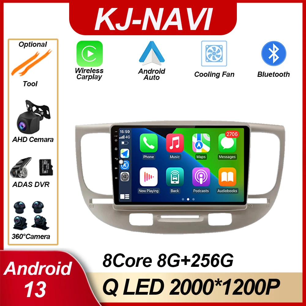 

Android 13 For Kia RIO 2 RIO2 2005 - 2011 9 inch 8 Core Internet Carplay WIFI Bluetooth Navigation GPS System Radio Multimedia