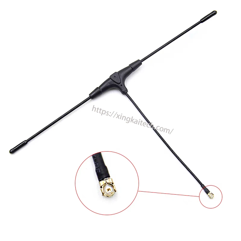 Gros plan sur le connecteur IPEX1 d'une antenne ExpressLRS 915MHz, adapté pour récepteur Drone FPV.