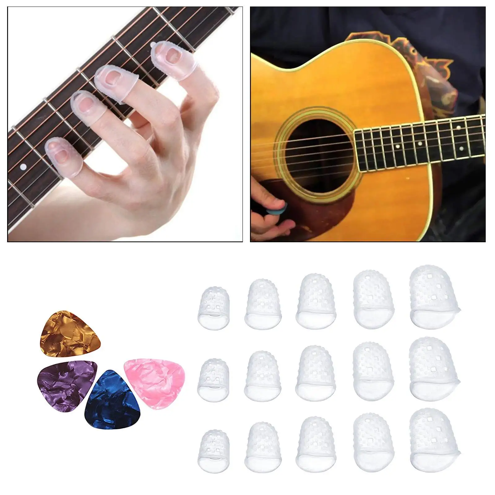 Fingertip Protectors Covers Caps for Stringed Instruments Ukulele Bass