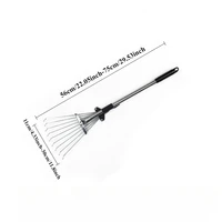 Leaf Rake Stainless Steel Retractable, Used for Dry Leaves, Garden Finishing, Branch Cleaning, Garden, Garden Tools, Lawn Tools 2