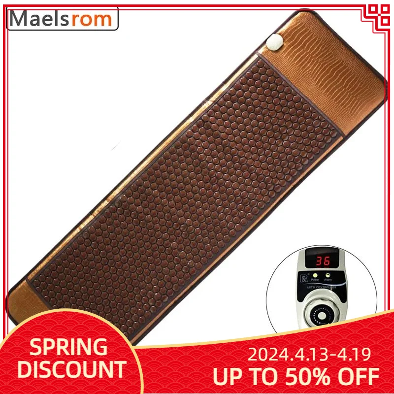 

Far Infrared Heating Mat Germanium Stone Pad Natural Tourmaline Mattress Heating Mat For Back Pain Relief with Controller Show