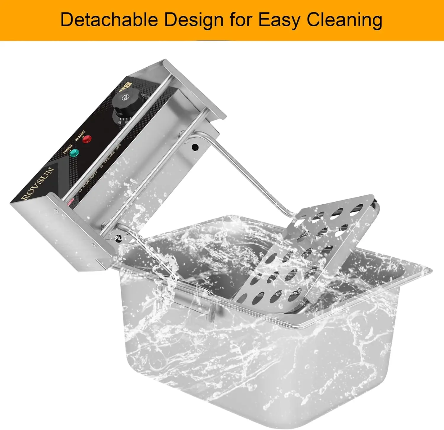 22.8QT Electric Deep Fryer w/ 2 Baskets & Lids, 21.8L Stainless Steel Commercial Double Fryer, Countertop Kitchen Frying