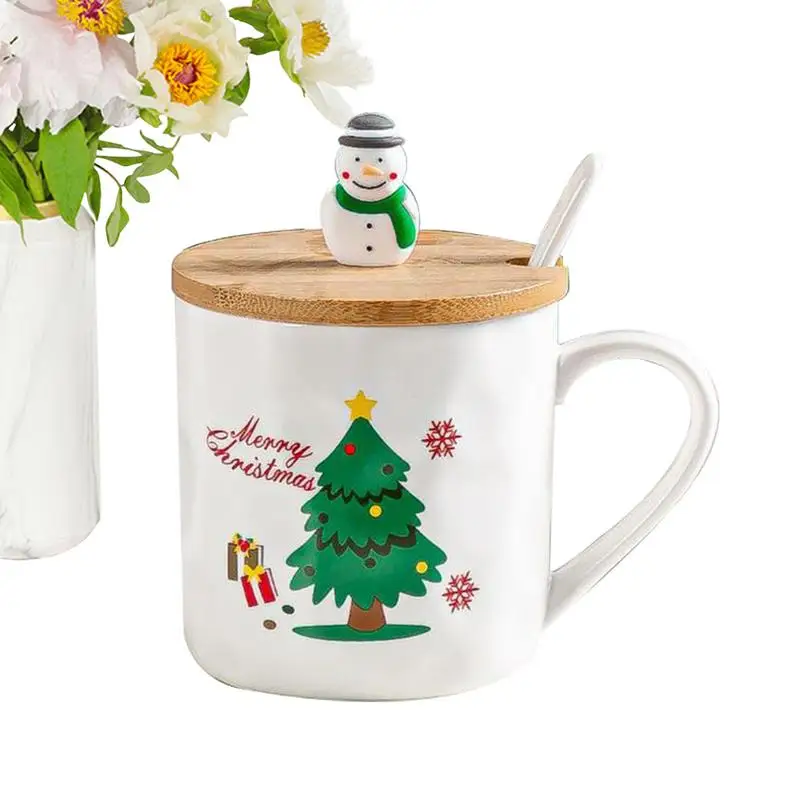 

Ceramic Christmas Coffee Mugs White Ceramic Christmas Mugs With Lids Cartoon Cute Ceramic Christmas Tea Cups Christmas Coffee
