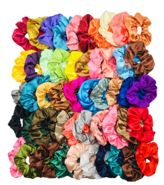 40/30/24pcs Velvet Satin Chiffon Elastic Hair Bands Pack Rope for Women Girls Scrunchies packets Accessorie holder wholesale tie solid color soft chiffon necklace pendant ring scarf hijab multi style decorative fashion scarf turban hair accessorie wholesale