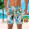 Custom Couple Face Beach Shorts Romantic Wedding Short Pants Funny Pineapple Shorts Comfortable Swim Trunks Best Wedding Gift 1