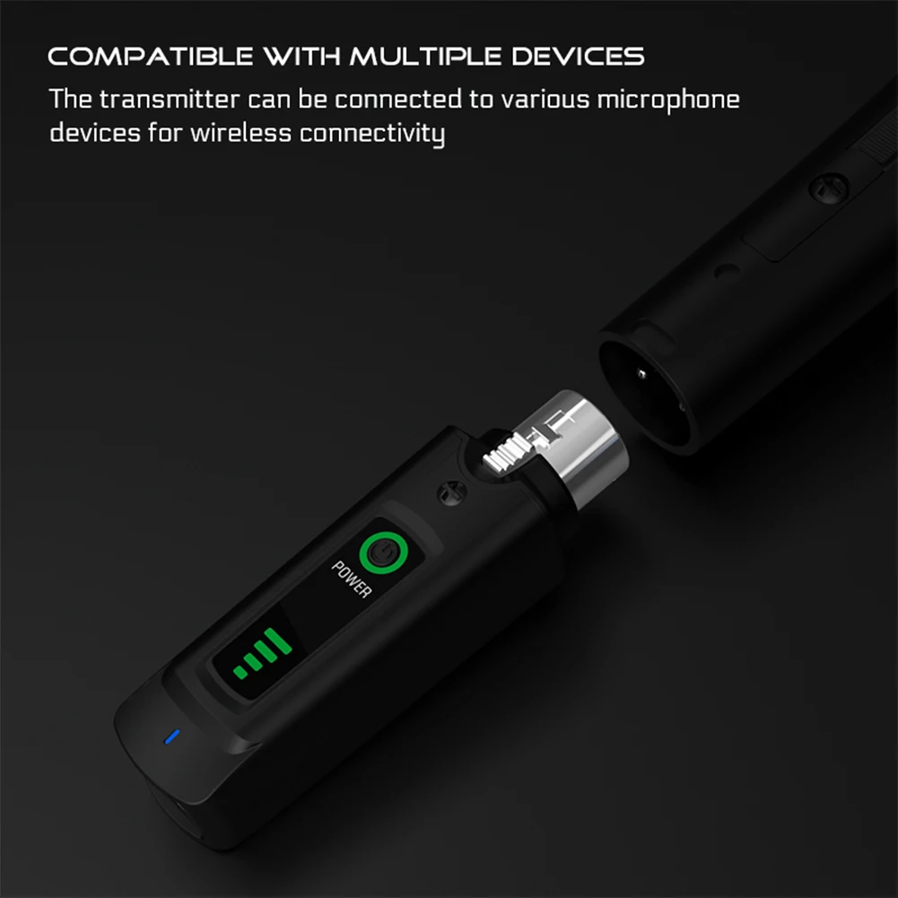 Wireless Microphone System with Handheld Dynamic Mic and UHF XLR Adapter