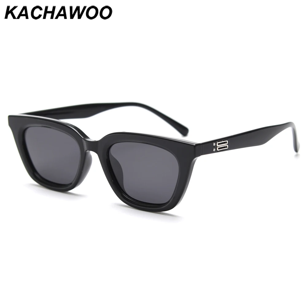 

Kachawoo polarzied sunglasses cat eye women uv400 fashion sun glasses for men square TR90 frame black green brown European style