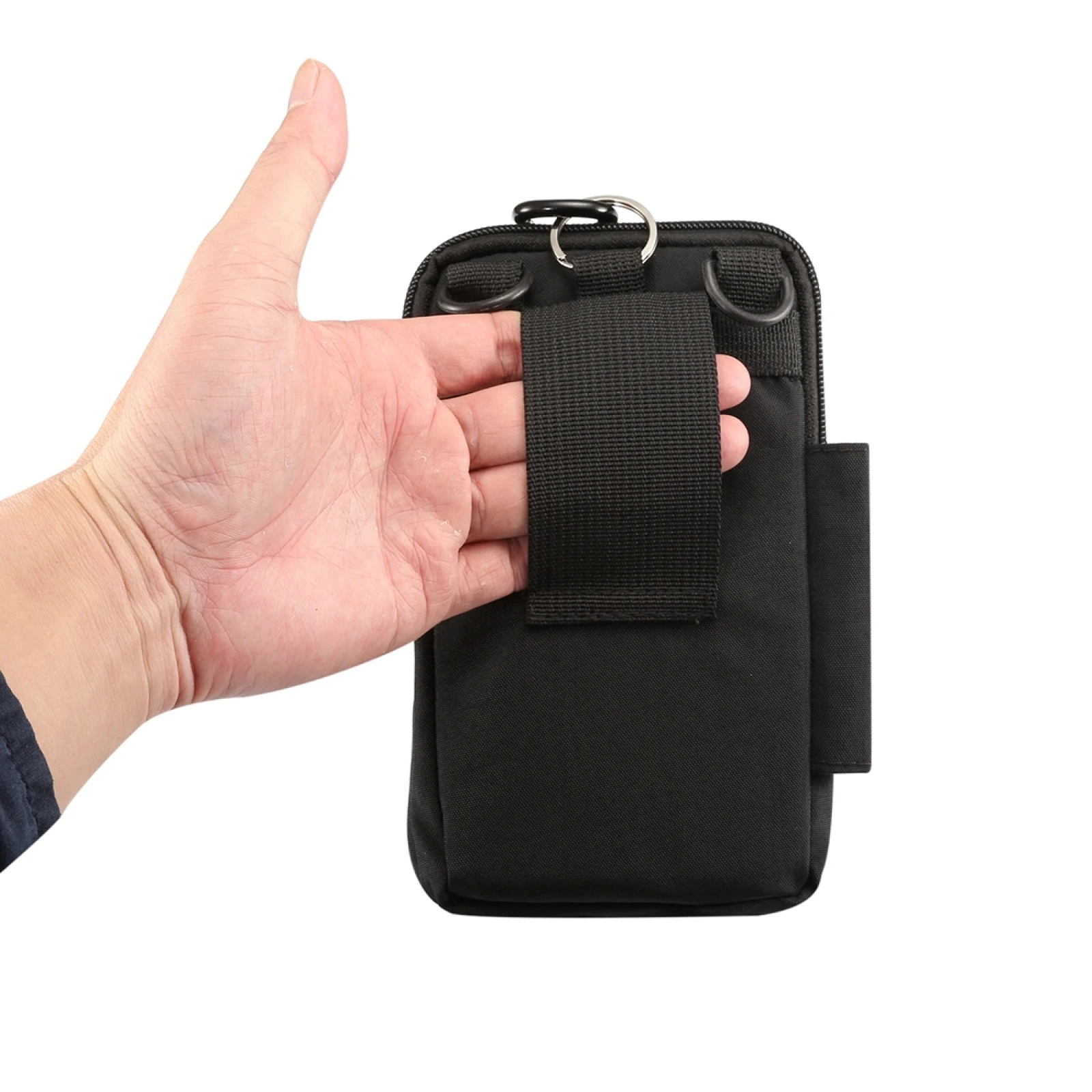 Outdoor Phone Carrying Case Pouch Nylon Crossbody Shoulder Cell Phone Holster Waist Belt Wallet Bag with Carabine