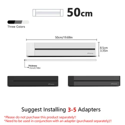 Universal Wall Mounted Socket Expansion with USB and Type - C Ports - Black/White - Power Rail 50cm (Grey)