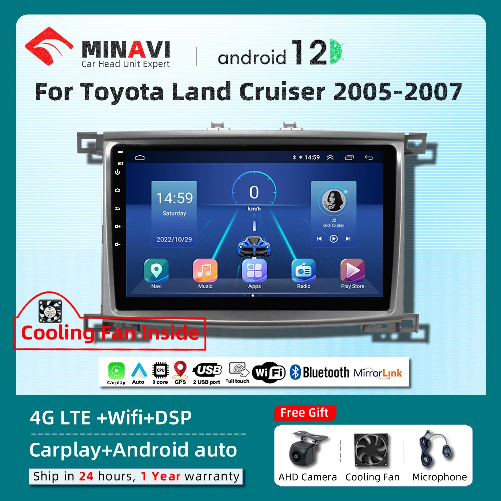 

9 "Android плеер для Toyota Land Cruiser LC 100 M/AC 2005 2006 2007 Carplay автомобильное радио стерео Мультимедиа GPS DVD 4G