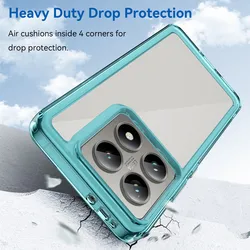 ELVEV Colorful Transparent Hard PC + TPU Protective Phone Case for Xiaomi 14T Pro (Green)