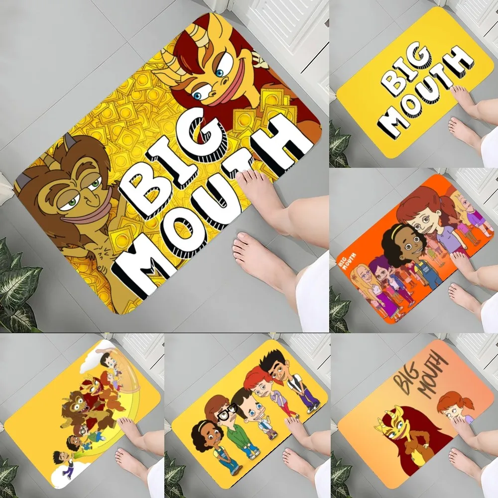 

2023 New TV Anime Movie Big Mouth Season Floor Mat Graphic Printed Flannel Doormats For Bathroom Kitchen Carpet Home Decor