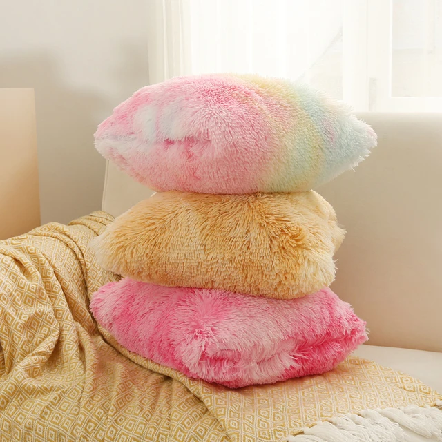 Fluffy Faux Fur Plush Throw Pillow Case Soft Chair Sofa Cushion Cover Home  Decor