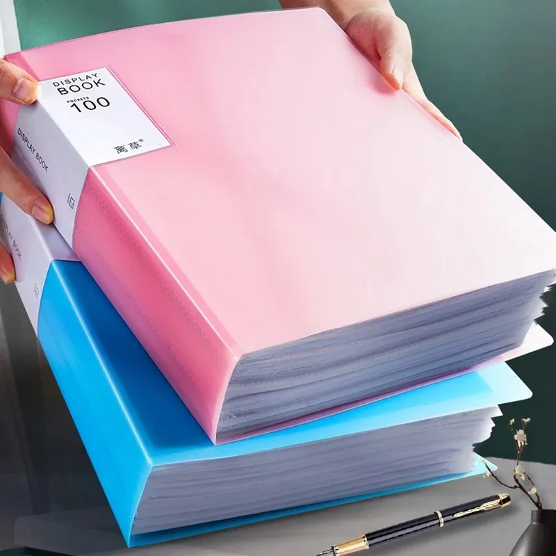 1PC A4 Plastic Budget Binder File Folders Documents Booklet Leaflet 30 60 100 Pages Office Student