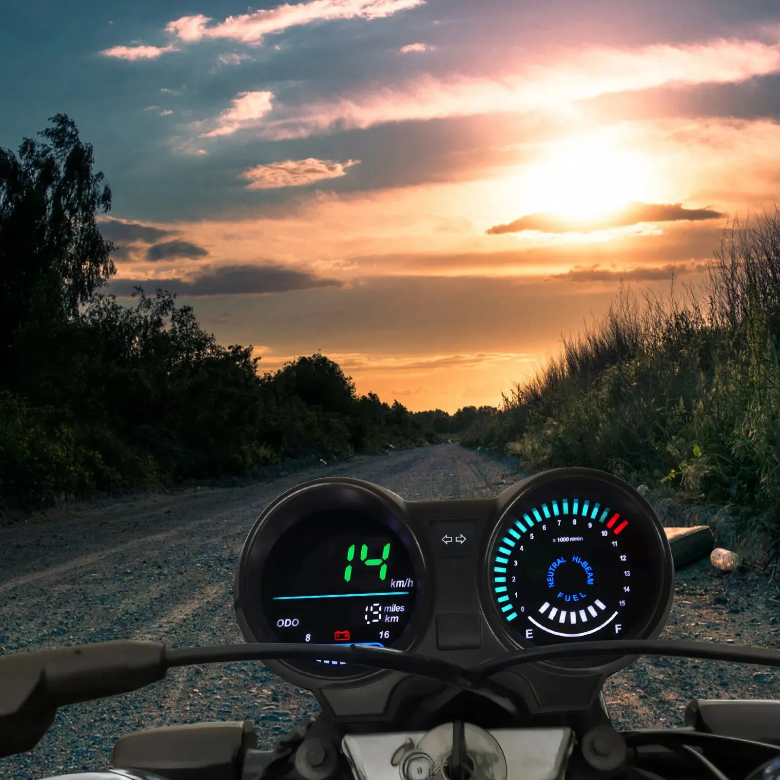 Veloc-metro-GPS-para-Moto-medidor-de-RPM-tablero-Digital-Panel-electr ...