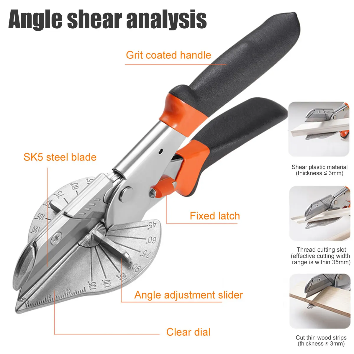 

Angle Shear 45-135 Degree Miter Cutter Hand Shear Multifunctional PVC PE Plastic Pipe Scissors For Housework Home Decor Plumbing