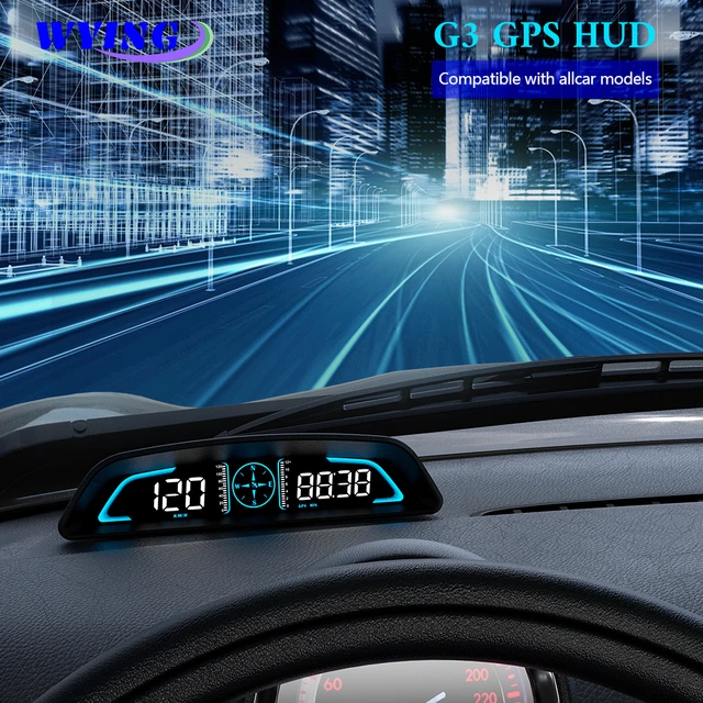 Affichage tête haute, Affichage tête haute universel de voiture HUD,  projecteur multifonctionnel compteur de vitesse GPS compteur de vitesse GPS