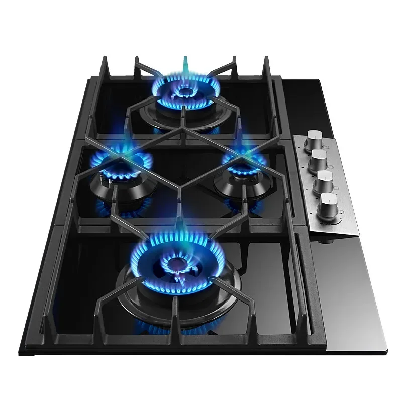 GEYI Built-in Gas Cooker with 4 Heads 860mm Big Panel 4 Burners Gas Stove for Kitchen Fierce Fire Power Range Cooktop