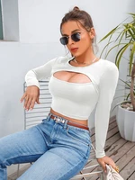 Rebecca Round Neck Long Sleeve Crop Tank Top 1