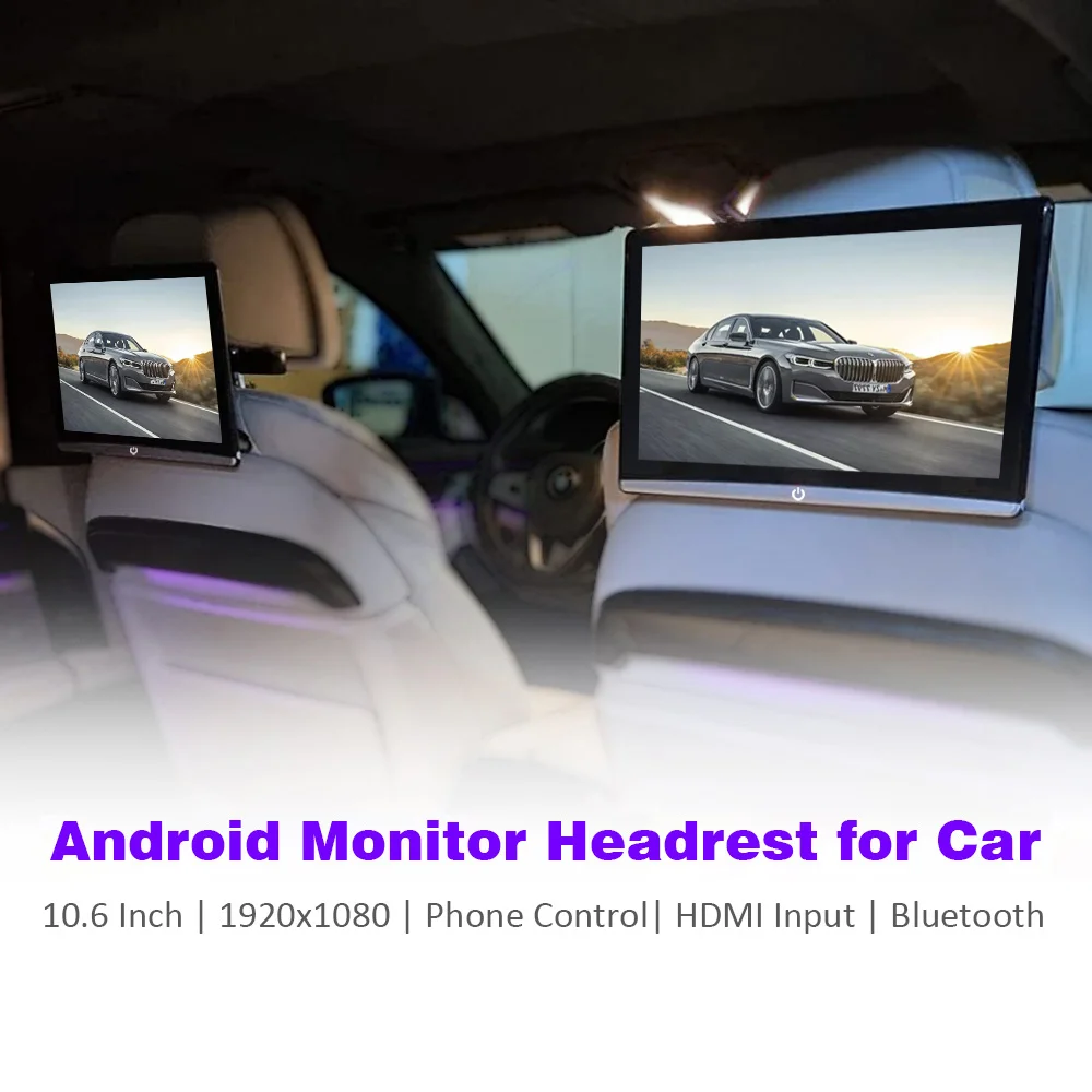 106InchHeadrestWithMonitorAndroidCarHeadrestScreenUniversal