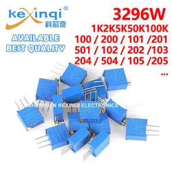10pcs 3296W 103 10K Top Adjust Square Trimming Potentiometer 1K 2K 5K 50K 100K 200K 500K 1M  202 502 203 503 104 204 504 105 205