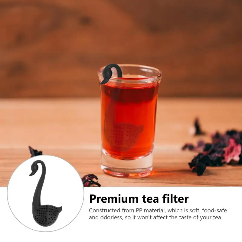 Description Picture 2 of item10 Pcs Swan Teaspoon Creative Steeper Infuser Bag Gift Mesh Strainer Hanging Straining Tool Ball Filter Rose Tea-leaf