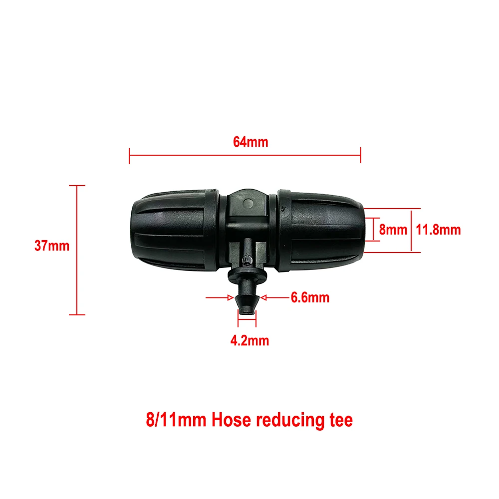 Description Picture 4 of itemIrrigation Garden Hose Connector 8/11 4/7 mm Hose Reducer Joint Tee Elbow End Plug Drip Irrigation System Fitting