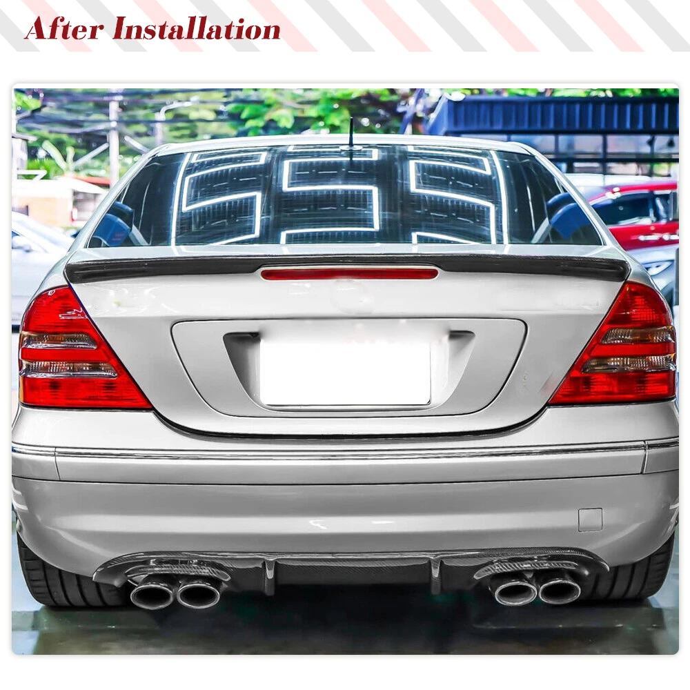 Alerón Trasero Para Mercedes Clase C Coupé (W203) - Estilo Deportivo, Color Negro Mate, Poliuretano Flexible