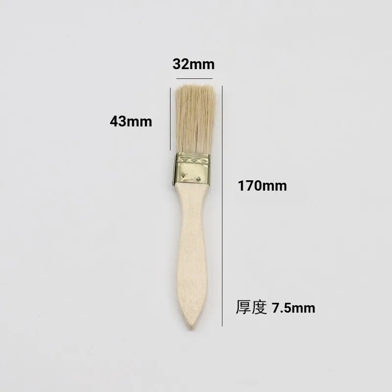 예술 공예용 돼지털 붓 10개, 석고 작업, 페인팅, 접착제 도포용, 나무 손잡이