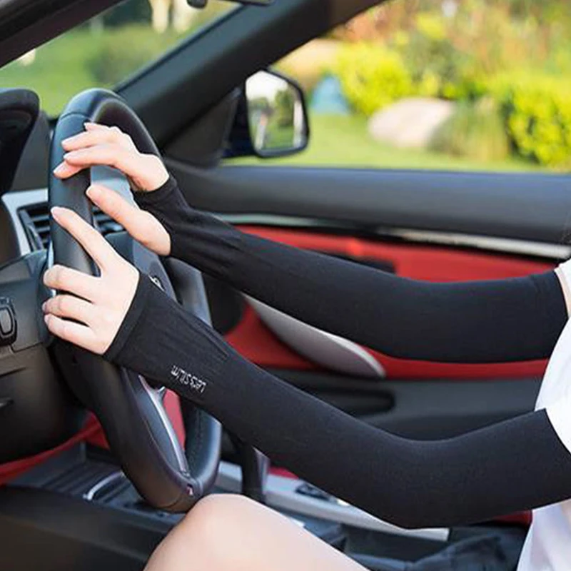 Cooling Arm Sleeves Sun Protection Arm Sleeves Arm Sleeves 1PC Arm Sleeves Ice Fabric Breathable Quick Dry Running Sportswear Sun UV Protection Long Arm Cover Cycling Driving Sleeves