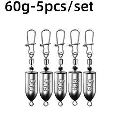 Versatile Lead Sinker Set with Concave Bottom (60g - 5pcs set)
