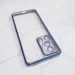 Luxury Plating Bumper Clear Silicone Transparent Back Cover Case for Mi 12x (Blue)