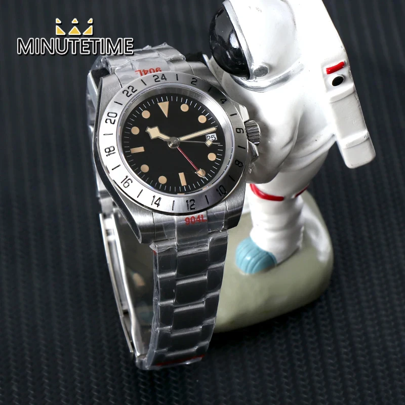 

MINUTETIME Custom Logo DIY Vintage NH34 40MM Watch Luxury Luminous Mechanical Automatic Movement Waterproof Steel Men Wristwatch