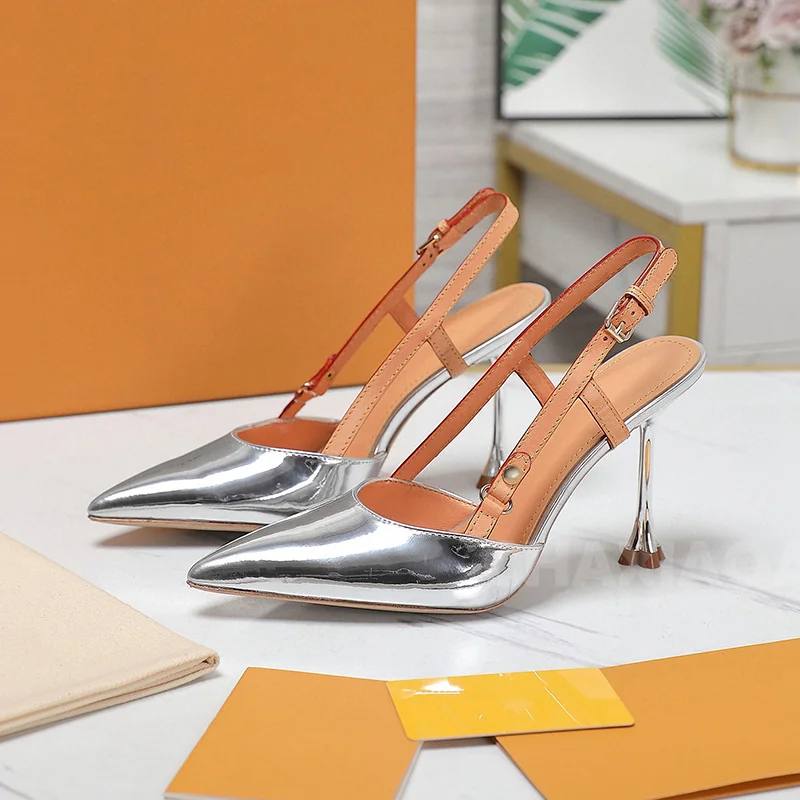 

Women Sandals Summer New Pointed Toe Shallow Mouth Toe Wrapping Slender Heel Design Ladies Shoes Full Of Sophistication Sandals