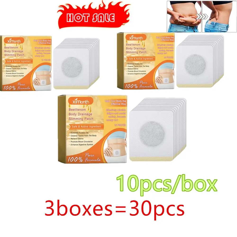 30PCS  Bee Lymphatic Care Patch Weight Lose Slimming Navel Sticker Fat Burning Anti-swelling Drainage Detox Slimming Patch