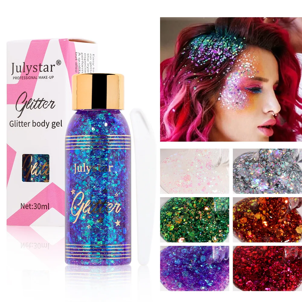 Multifunctional Eye Glitter Nail Hair Body Face Glitter Gel Art Flash Sequins Festival Stage Glitter Liquid Eyeshadow Decoration 5