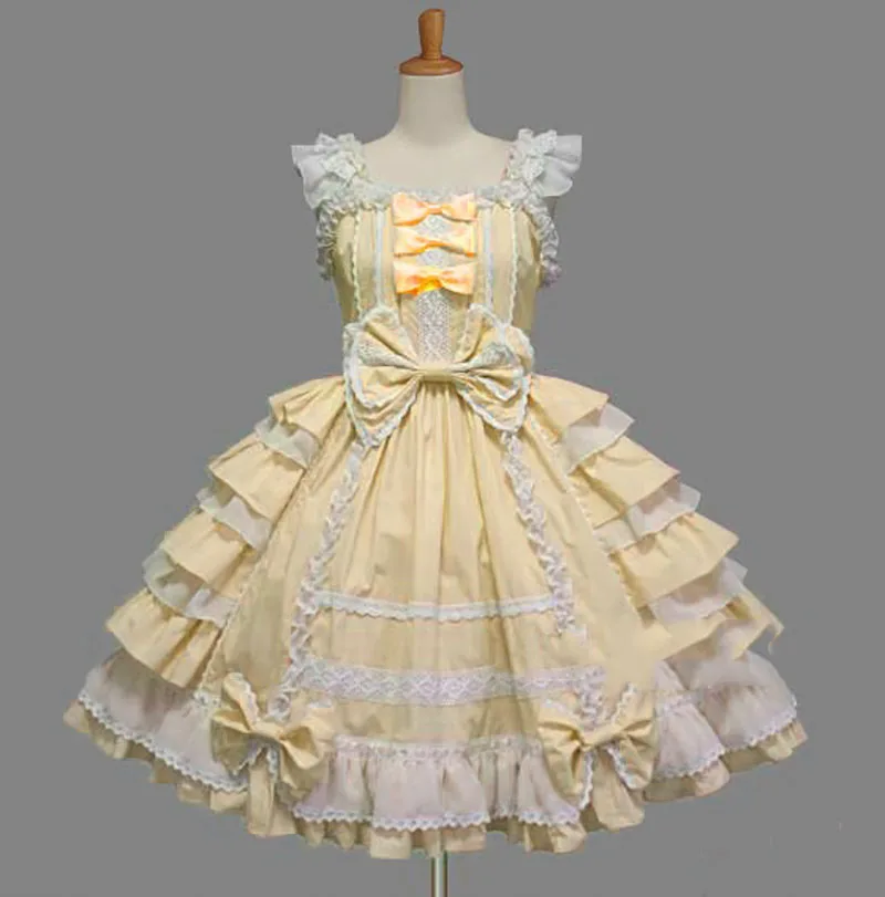 Women Alice Lolita Angel Pink Cotton Princess Dress Court-Style Gothic Tank Dress Costume Cute Anime Maid Layer For Girls Lolita Dress Lolita Suspender Dress Lolita Cosplay Costumes