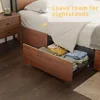Bed Frame with Storage Headboard and 4 Drawers Bed Frame Size with Charging Station LED Lights Metal Platform Non-Sl 6