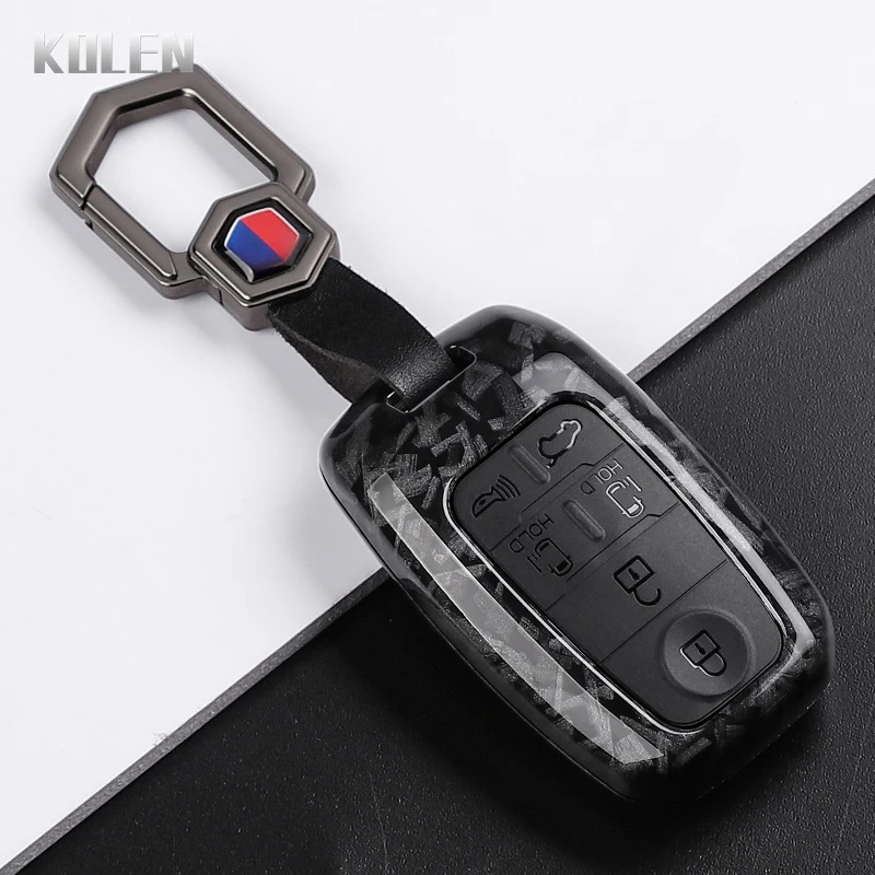 Sleek Carbon Fiber Style Car Key Case Cover