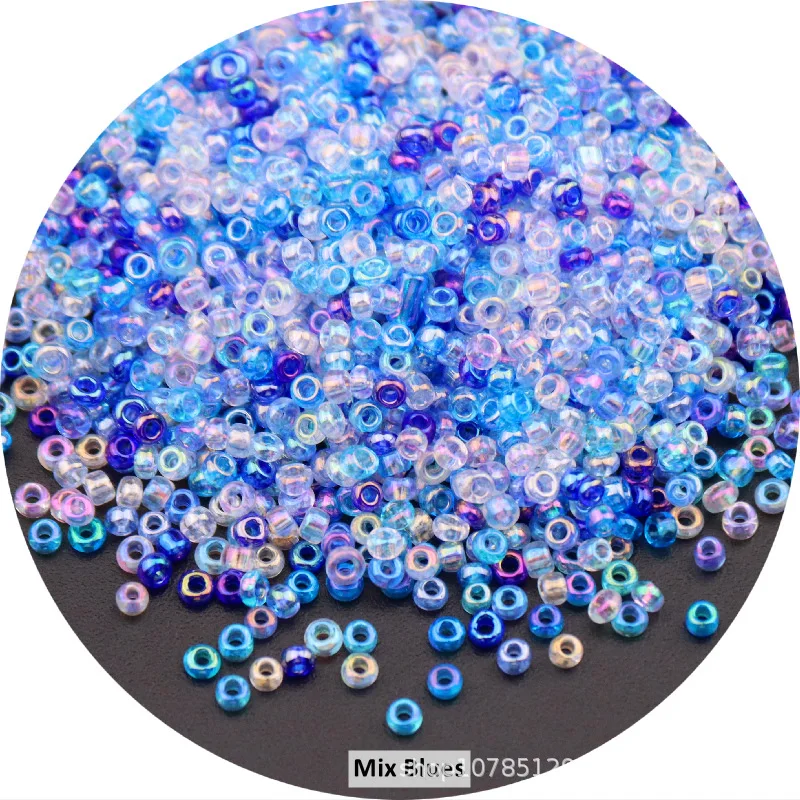 Japanese Uniform Clear Glass Beads 15/0 12/0 8/0 6/0 Loose Seed Beads for Needlework Jewelry Making DIY Charms Handmade Bracelet