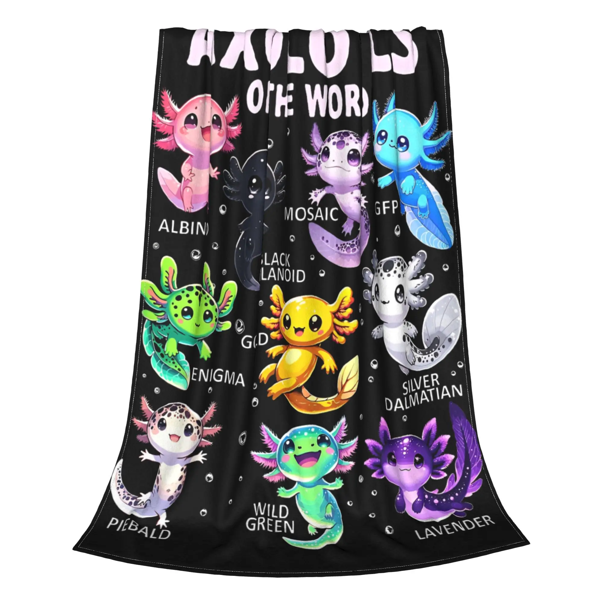 Axolotl Kawaii Axolotls Of The World Axolotl Animals Flannel Blanket  Vintage Throw Blanket for Home 125*100cm Bedspreads 2